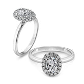 Oval Cut Diamond Halo Engagement Ring - Dracakis Jewellers